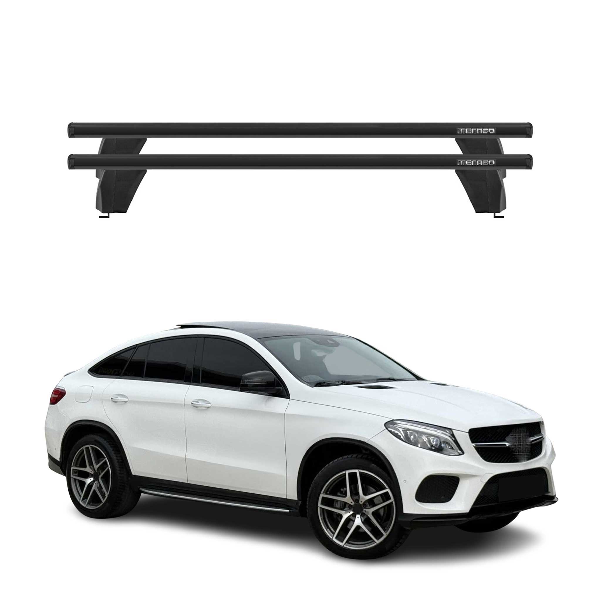 Menabo Barres de toit Transversales pour Mercedes GLE C292 2015-2018 Alu Noir