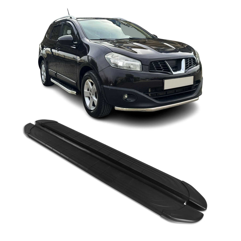 Marchepieds Latéraux pour Nissan Qashqai +2 NJ10 2008-2014 2Pcs Aluminium Noir