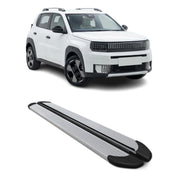 Marchepieds Latéraux pédale pour Fiat Grande Panda 2024-2026 Aluminium Argent 2x