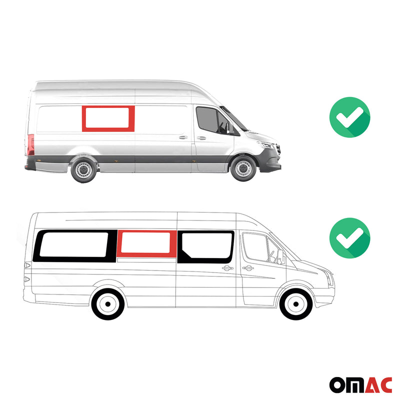 Vitre de Porte pour VW Crafter 2006-2017 L3 L4 milieu Droit Porte coulissante