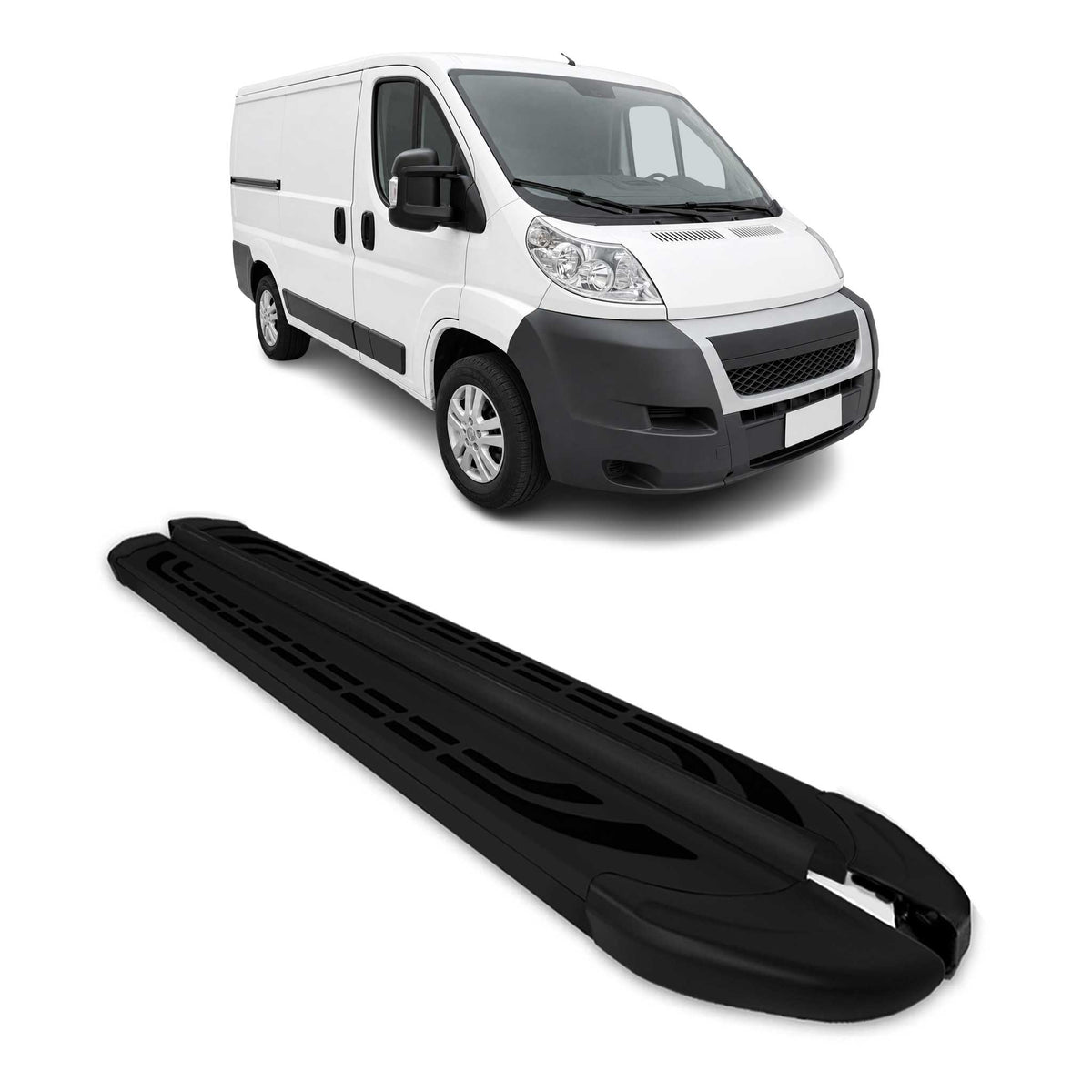Marchepieds latéraux pédale pour Citroen Jumper II 2006-2026 L1 Alu Noir 2Pcs