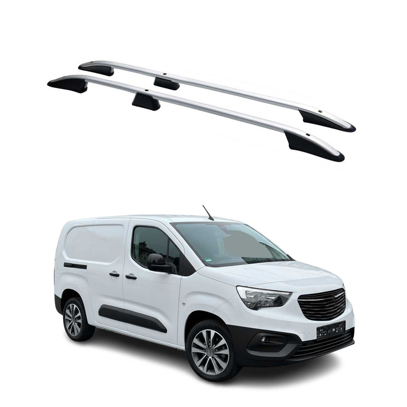 Barres de toit longitudinales pour Opel Combo 2019-2024 L2 Aluminium Gris