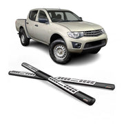 Marchepieds Latéraux pour Mitsubishi L200 Double Cab 2006-2009 Acier Inoxy Noir