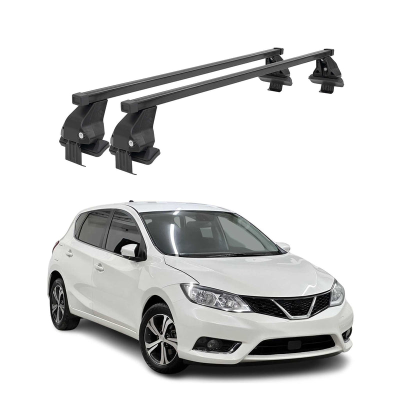 Barres Transversales Menabo pour Nissan Pulsar 2014-2020 Noir