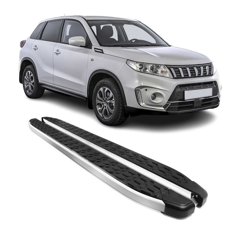 Marchepieds Latéraux pour Suzuki Vitara 2015-2024 Gris Noir Aluminium 2Pcs