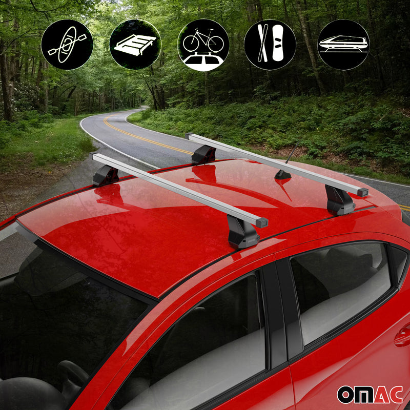 Barres de toit transversales pour Ford Focus II SW 2004-2011 Acier Argent