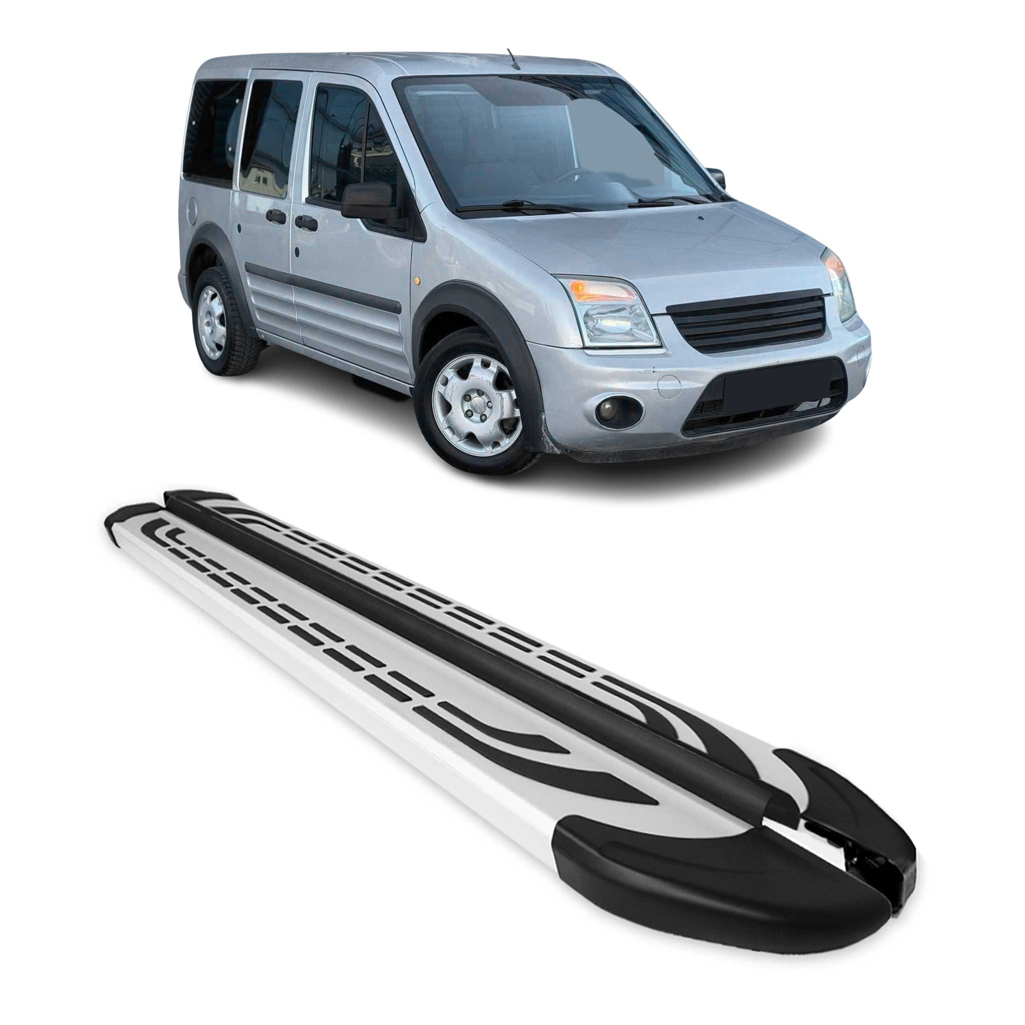 Marchepieds Latéraux pour Ford Connect 2002-2013 Aluminium Gris L1 Court 2Pcs