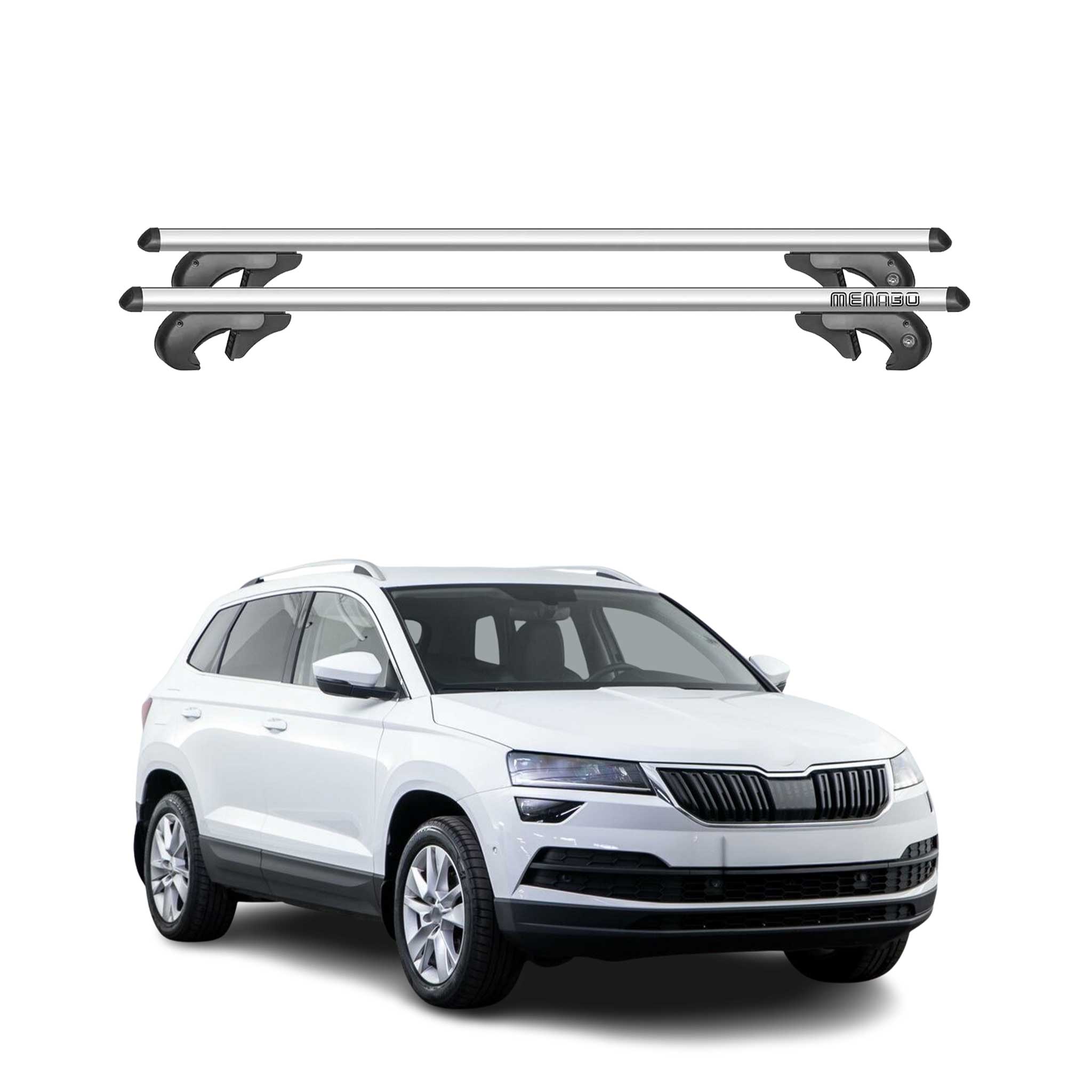 Barres de toit transversales pour Skoda Karoq 2017-2026 90kg Alu Gris 2x