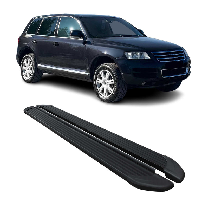 Marchepieds Latéraux pédale pour VW Touareg 2003-2010 Aluminium Noir 2Pcs