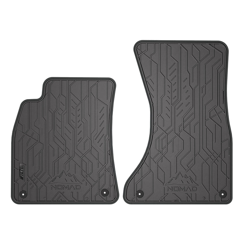 Tapis de Sol de Voiture pour Audi A4 B8 2007-2015 Caoutchouc Noir-Gris 2Pcs