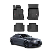 OMAC Tapis de sol caoutchouc pour Alfa Romeo Giulia 2015-2026 RWD Noir Premium