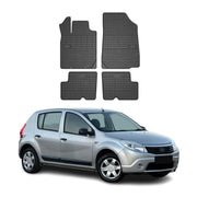 OMAC Tapis de sol pour Dacia Sandero I 2008-2012 Noir en caoutchouc