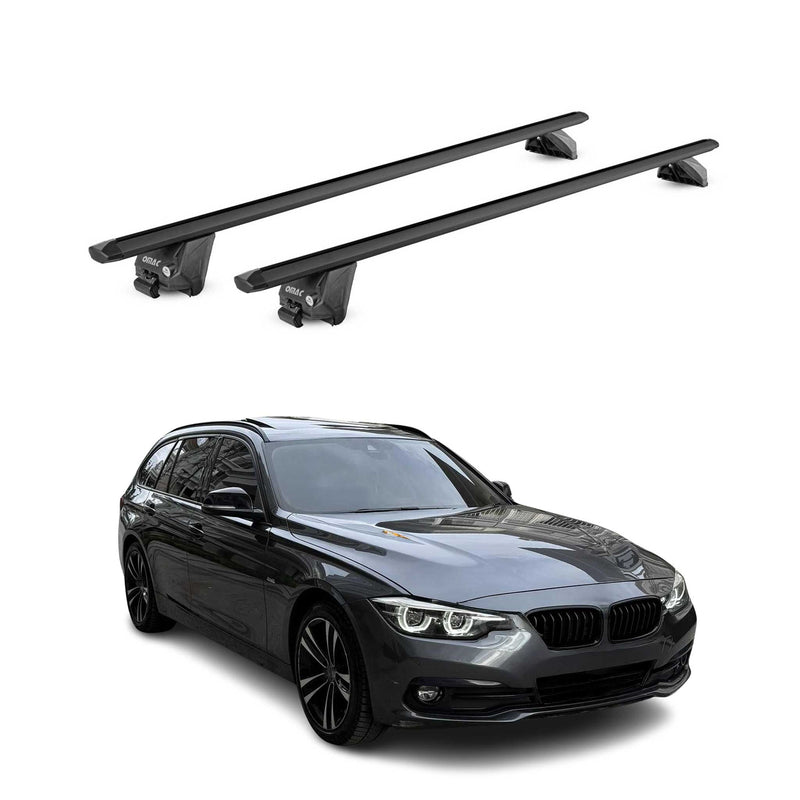 Barres de toit transversales pour BMW Serie 3 Touring F31 G21 2012-2025 Noir ABE