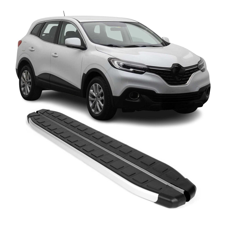 Marchepieds Latéraux pour Renault Kadjar 2015-2024 Aluminium Noir Gris 2Pcs
