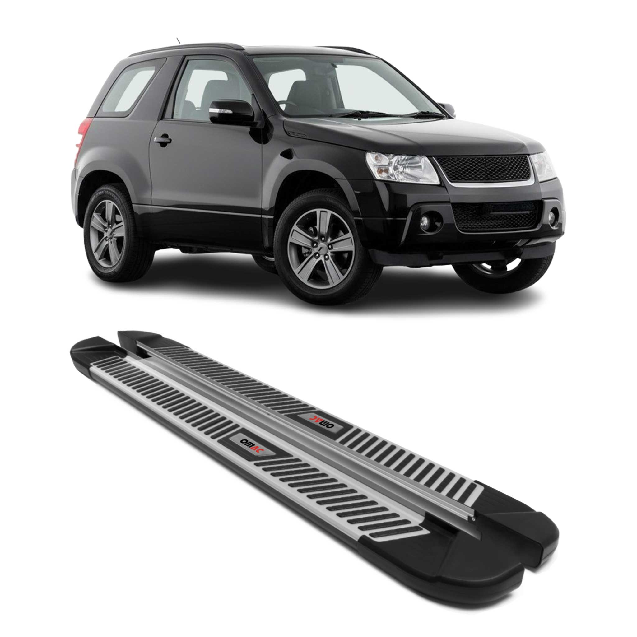 Marchepieds Latéraux pédale pour Dacia Bigster 2024-2026 Noir Gris Aluminium 2x