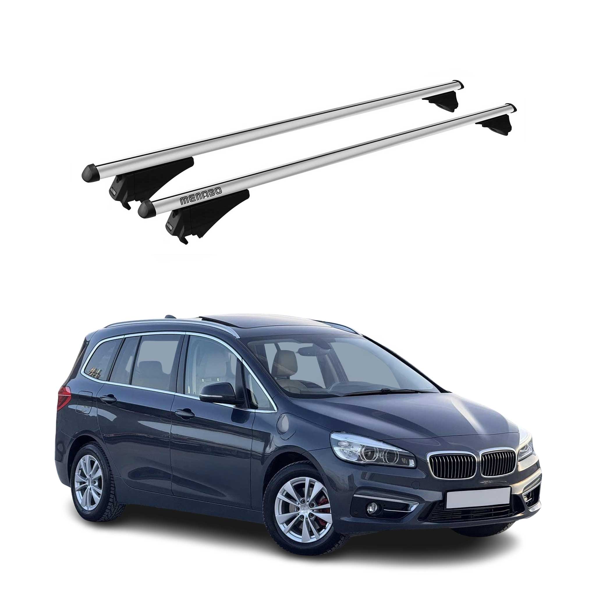 Tiger Barres de toit transversales pour BMW Serie 2 F46 Tourer 2015-2018 Gris