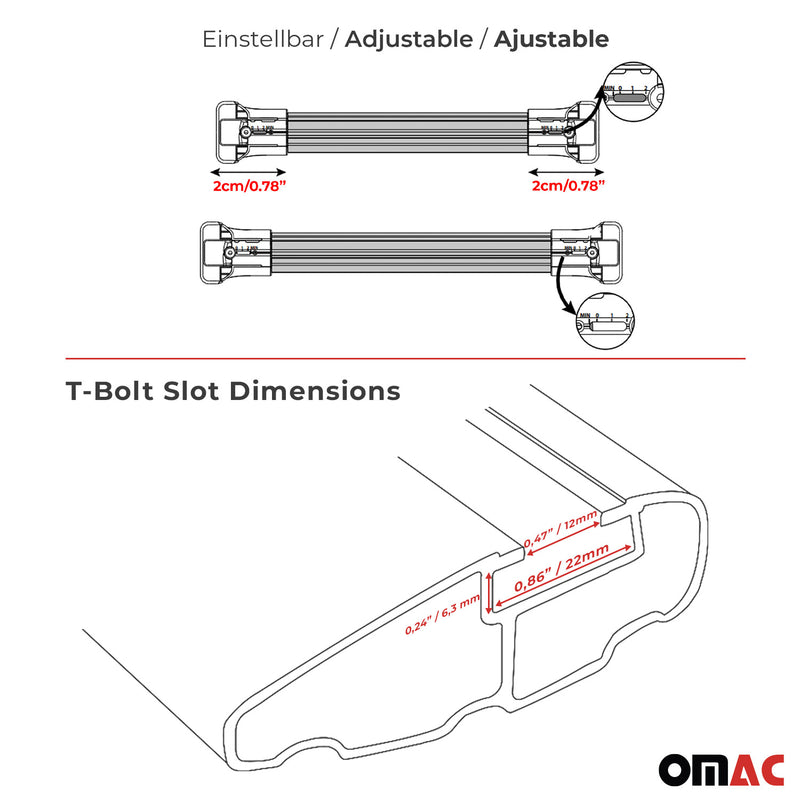 Barres de toit transversales pour Ford Transit 2014-2025 Aluminium Gris