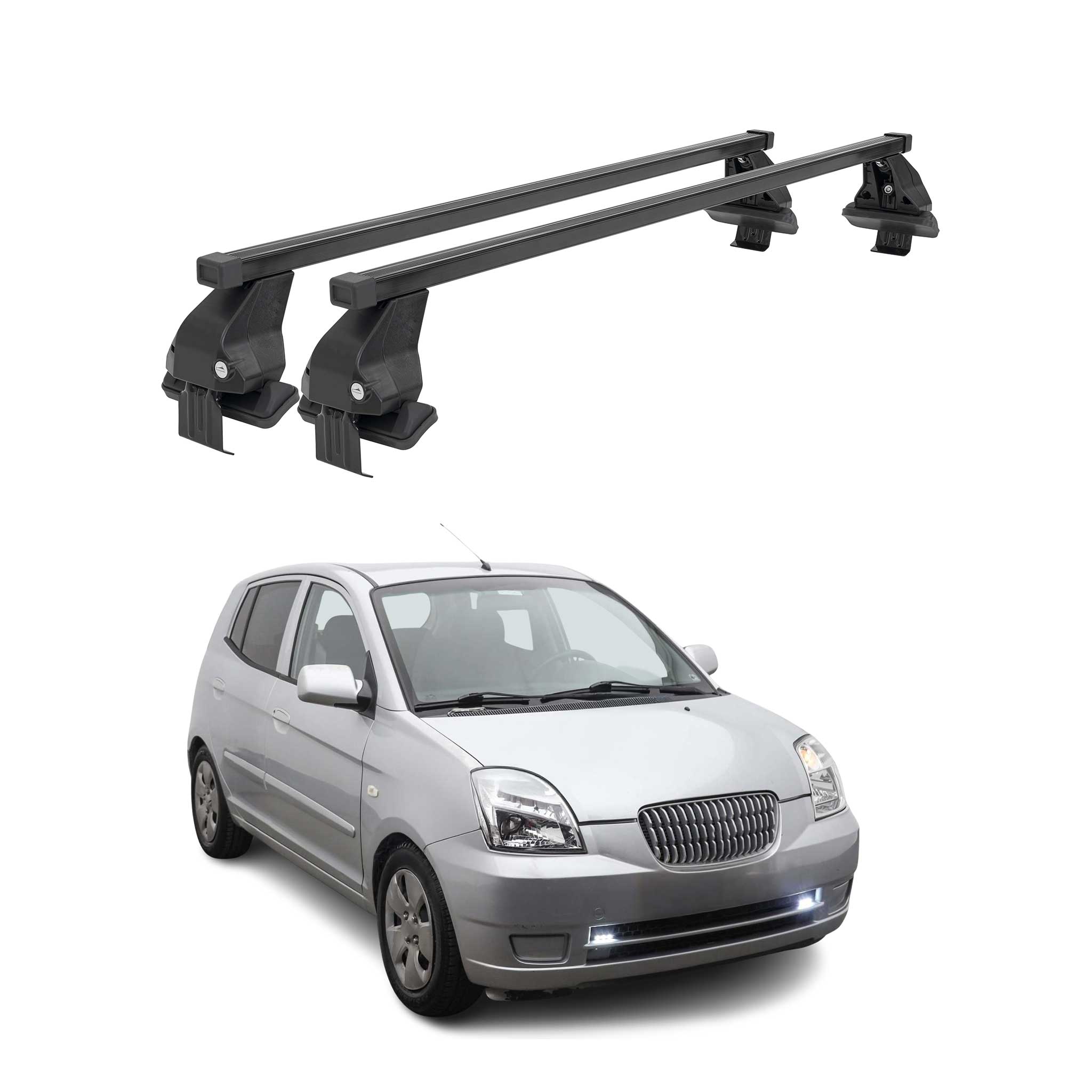 Barres Transversales Menabo pour Kia Picanto 2004-2010 Noir