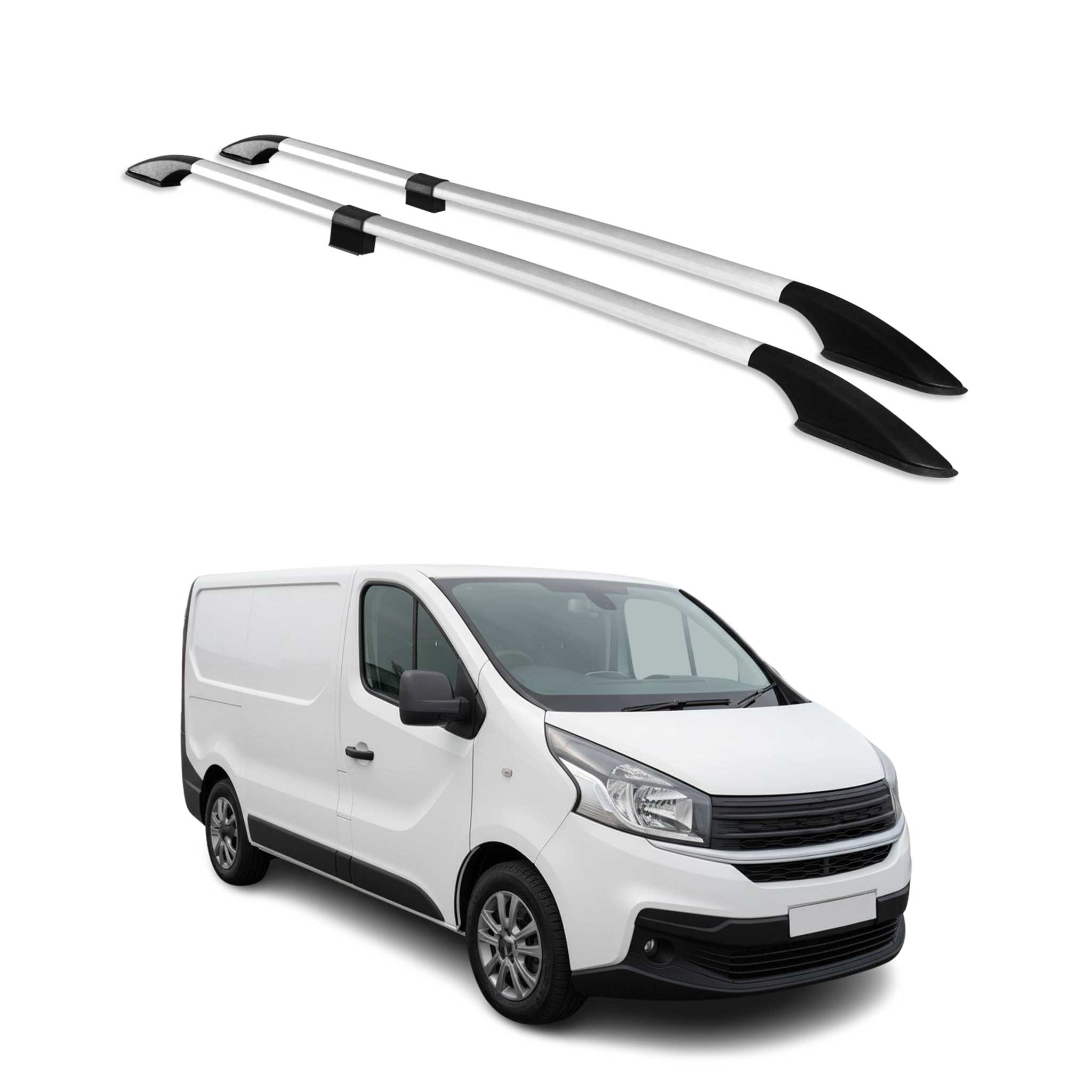 Barres de toit longitudinales pour Fiat Talento 2016-2024 L1 Aluminium Gris