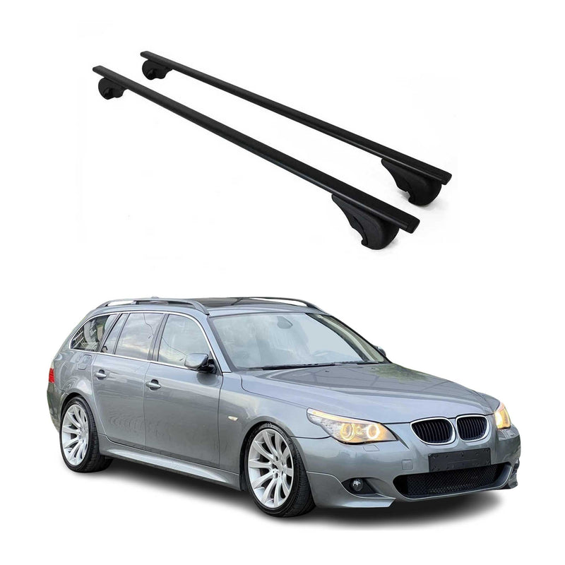 Barres de toit transversales pour BMW Série 5 E61 04-10/M5 E61 07-10 Fer Noir