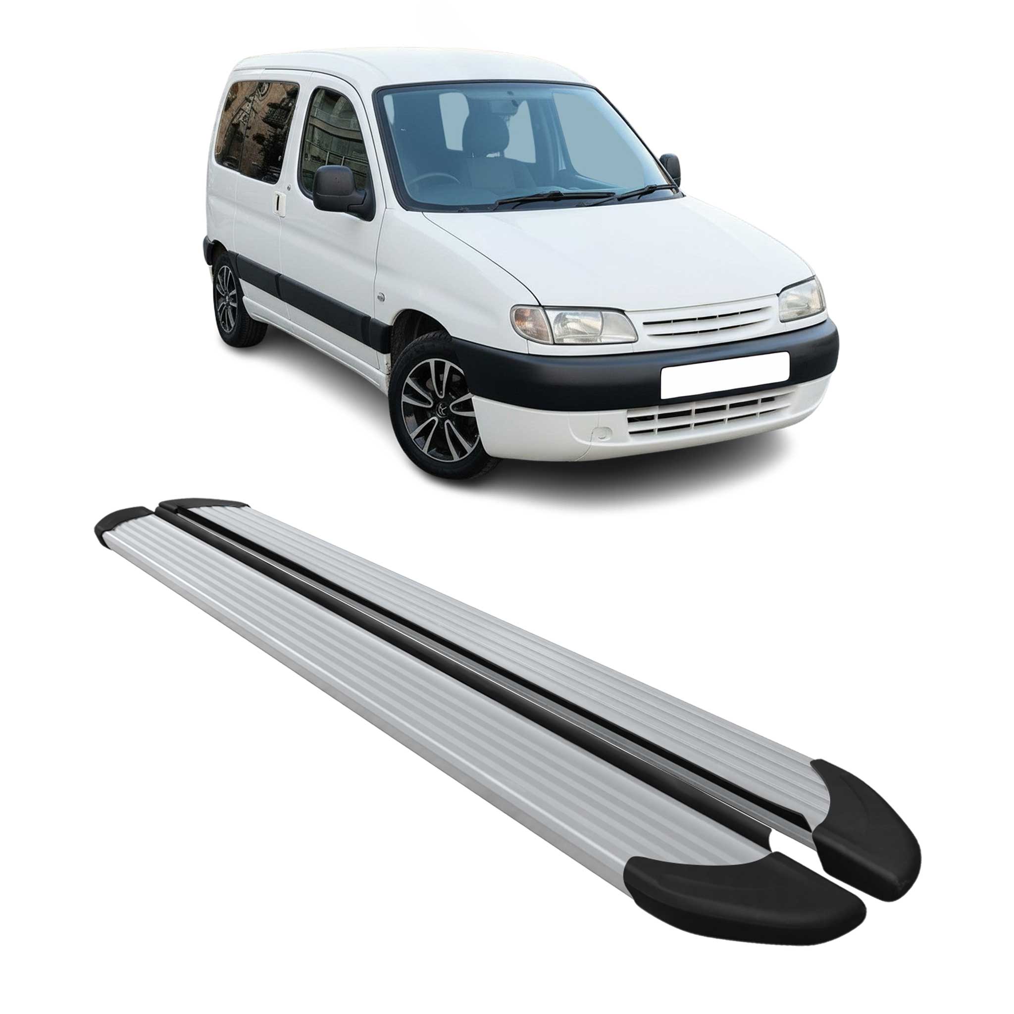Marchepieds Latéraux pour Citroen Berlingo 1996-2008 L1 Aluminium Argent 2Pcs