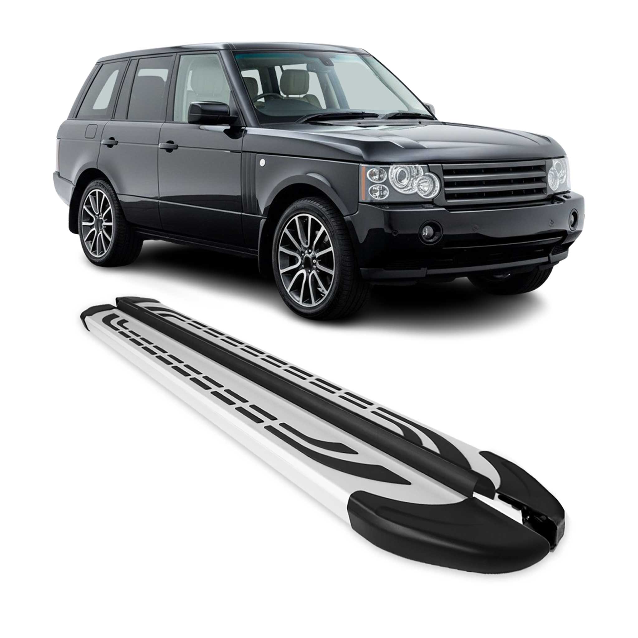 Marchepieds Latéraux pour Range Rover Vogue L322 2002-2012 Aluminium Gris 2Pcs
