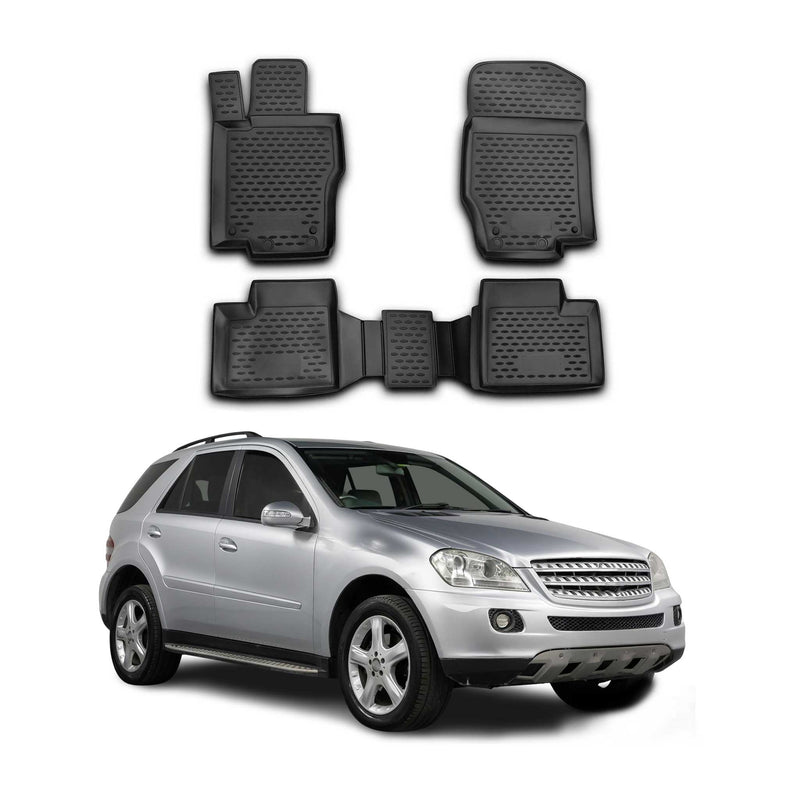 OMAC Tapis de sol pour Mercedes Classe M W164 2005-2011 en caoutchouc Noir