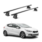 Barres de toit transversales acier pour Kia Cee'd II 2012-2018 TÜV 75 kg Noir 2x