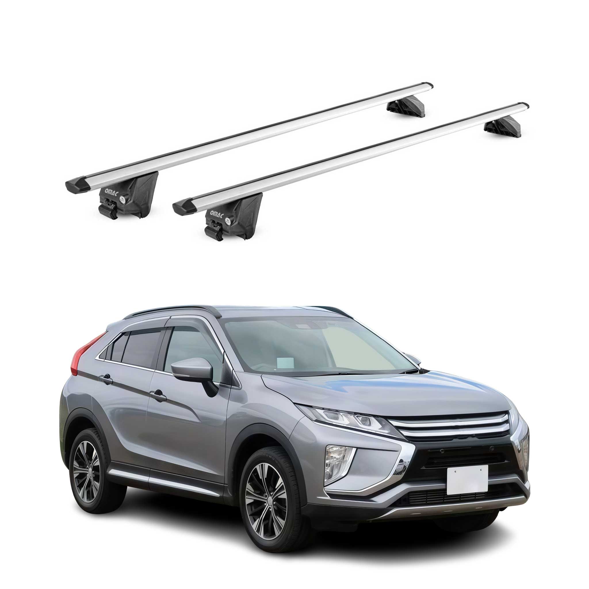 Barres de toit pour Mitsubishi Eclipse Cross 2018-2026 Aluminium Gris ABE
