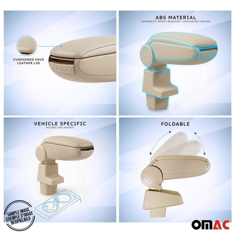 Accoudoir pour Ford Fiesta 2009-2016 Vinyl Abs Beige