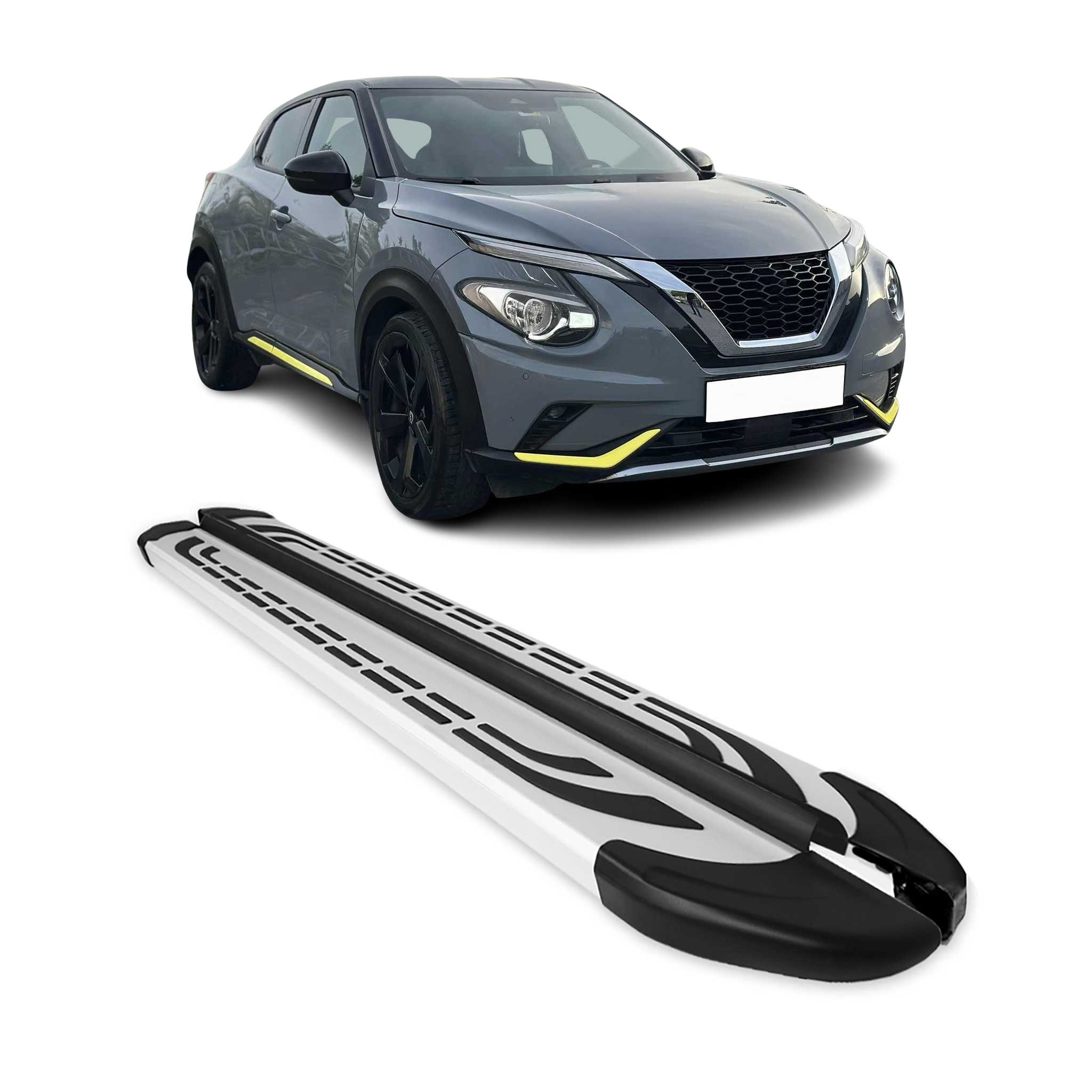 2019-2026 Nissan Juke II Marchepieds Latéraux pédale Aluminium Gris 2Pcs