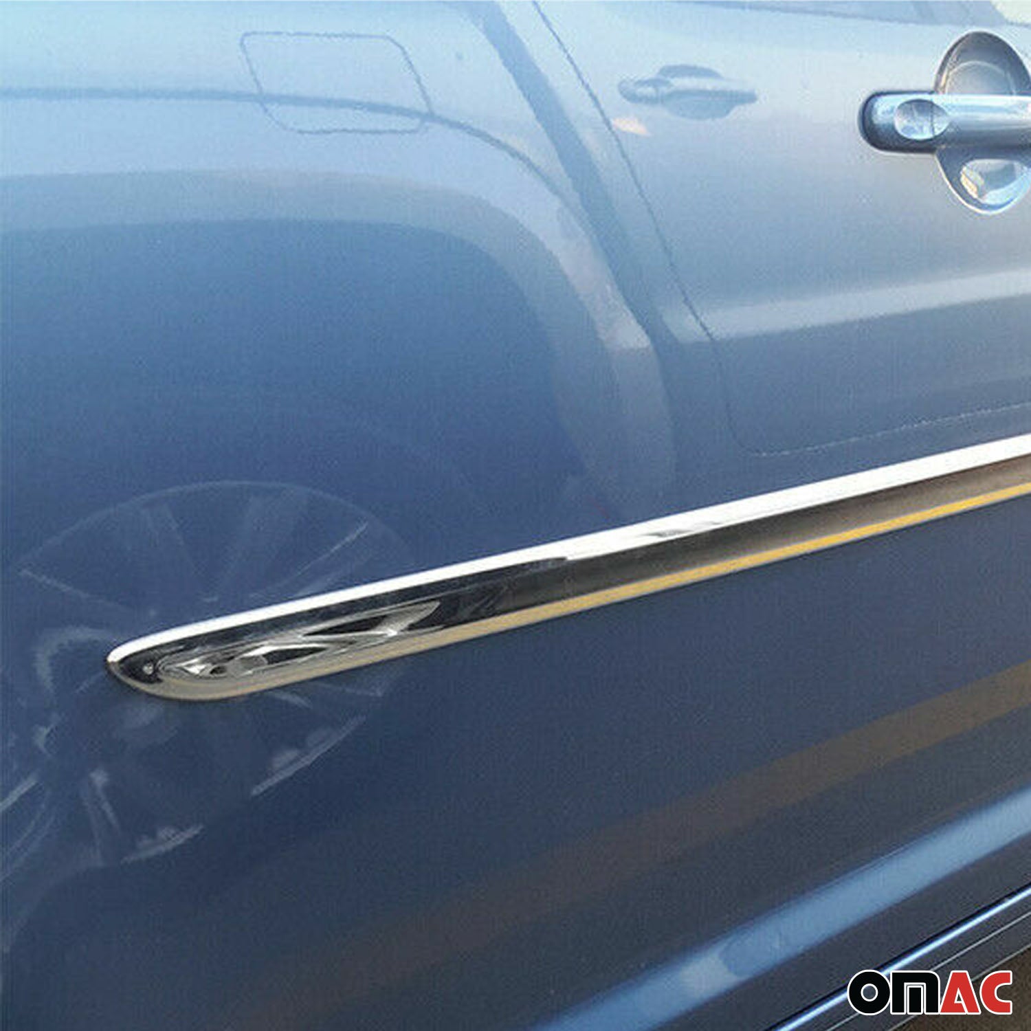 Garniture Baguette de porte latérale pour VW Caddy 2015-2020 inox Foncé 4Pcs