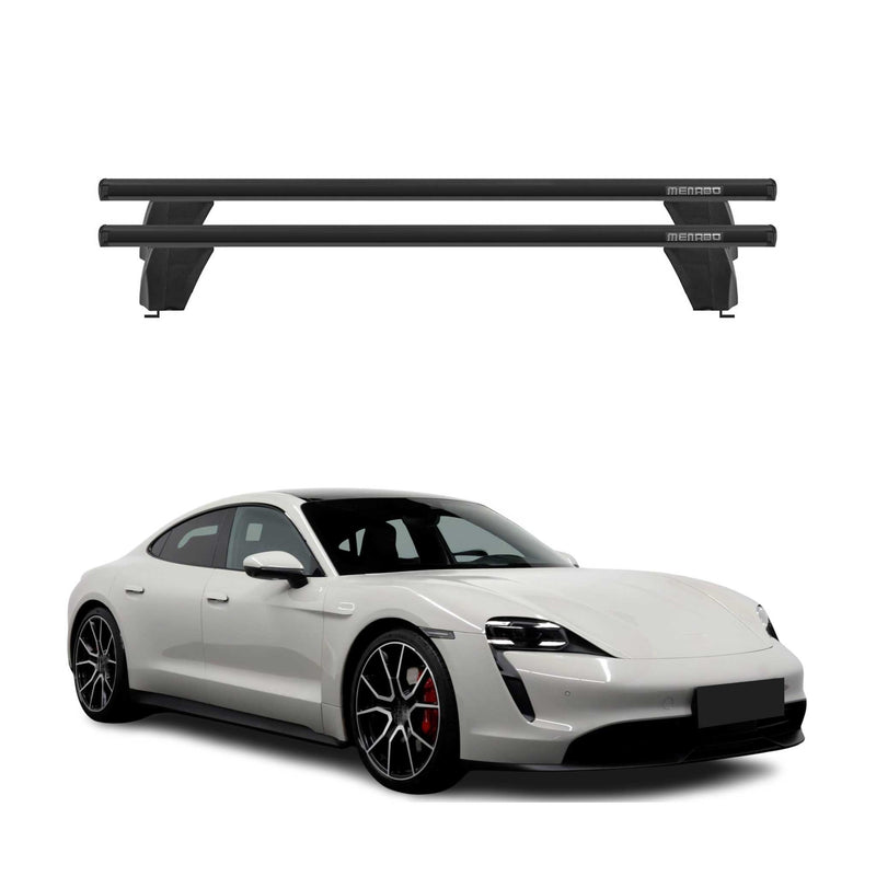 Menabo Barres De Toit Transversales pour Porsche Taycan 2019-2025 Noir Alu