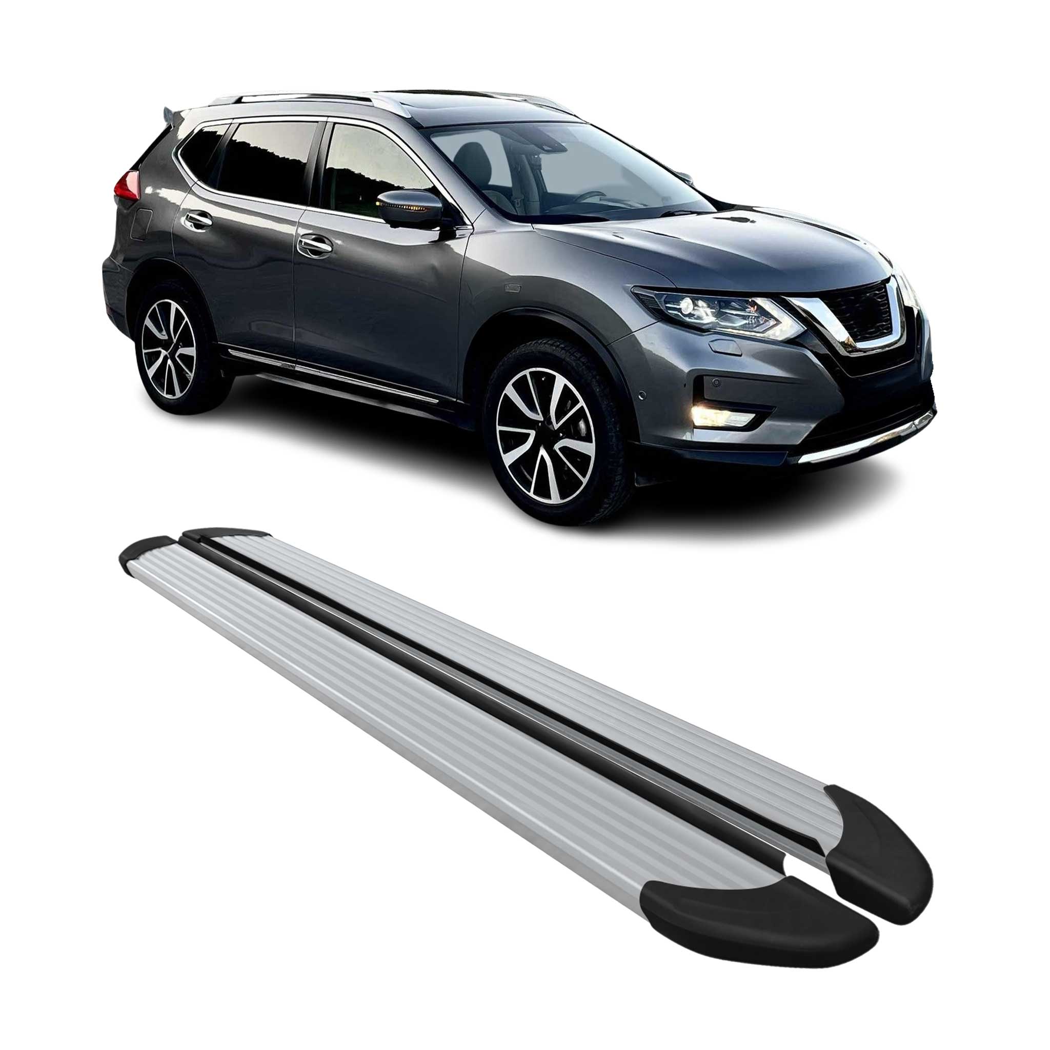Marchepieds Latéraux pour Nissan X-Trail T32 2013-2021 Aluminium Argent 2Pcs