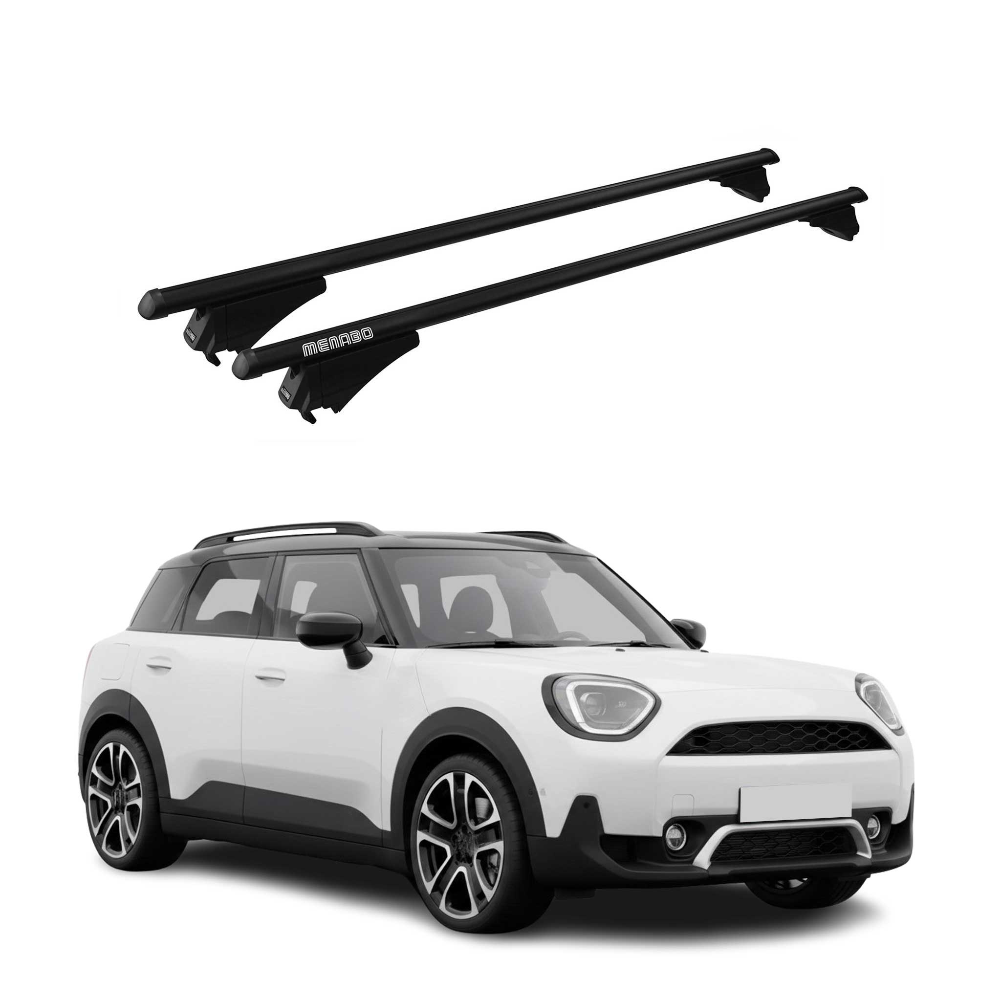 OMAC Barres de toit transversales en aluminium pour Mini Aceman 2024-26 Noir 2x