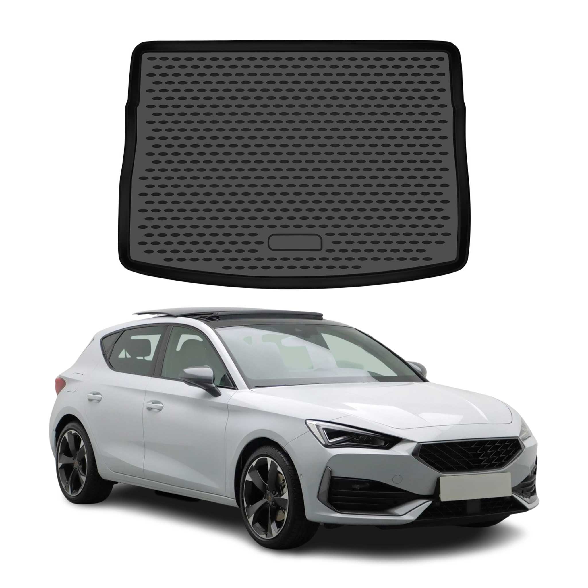 Tapis de coffre pour Seat Leon / Cupra Leon mk4 Break 2020-26 Supérieur TPE Noir