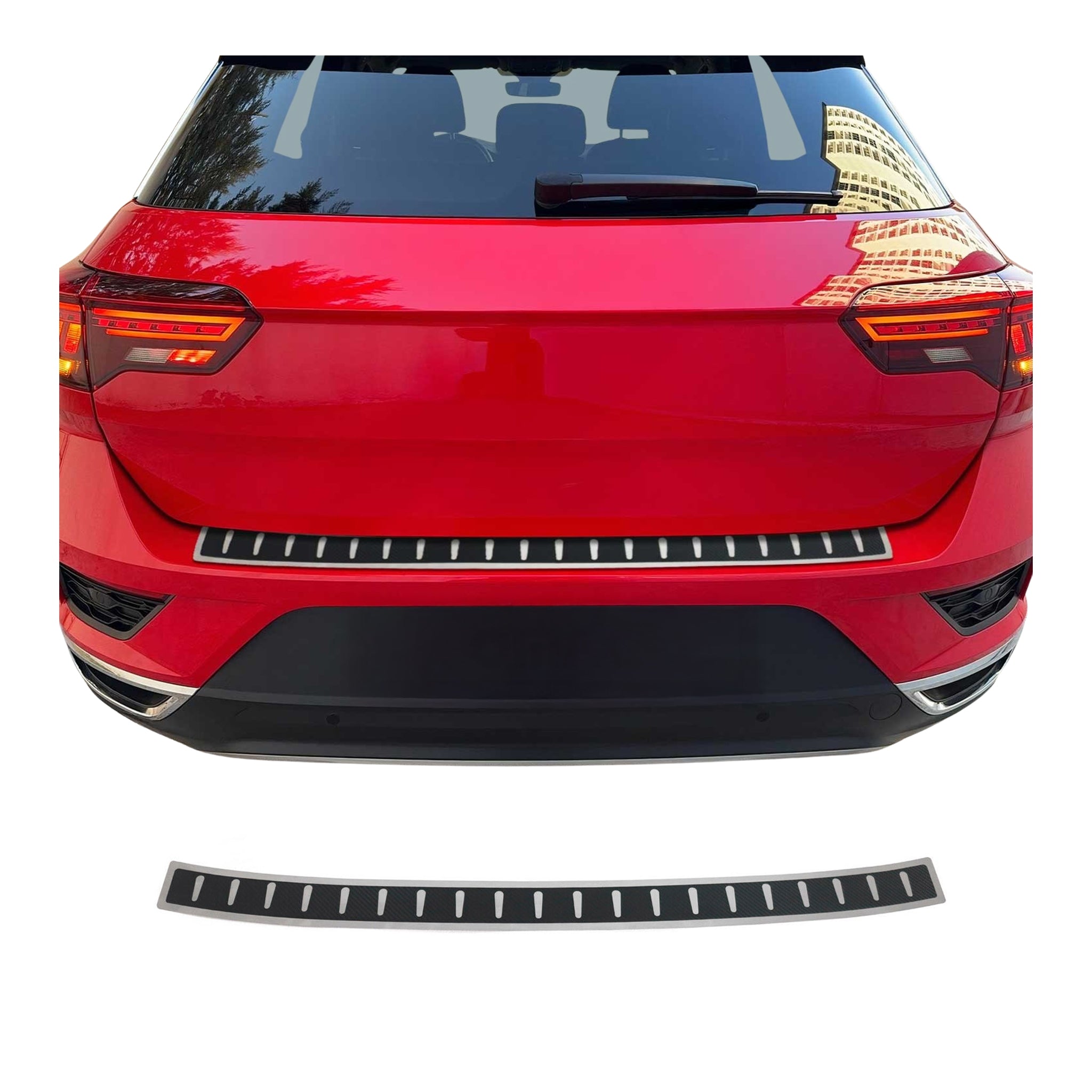 Protection Seuil de Pare-chocs Arriére pour VW T-ROC 2017-2025 Acier Inox