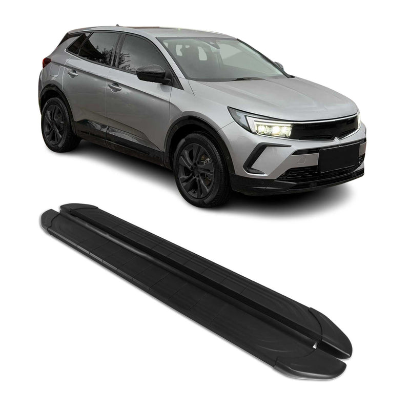 2024-2025 Opel Grandland II Marchepieds Latéraux pédale Noir Aluminium 2Pcs