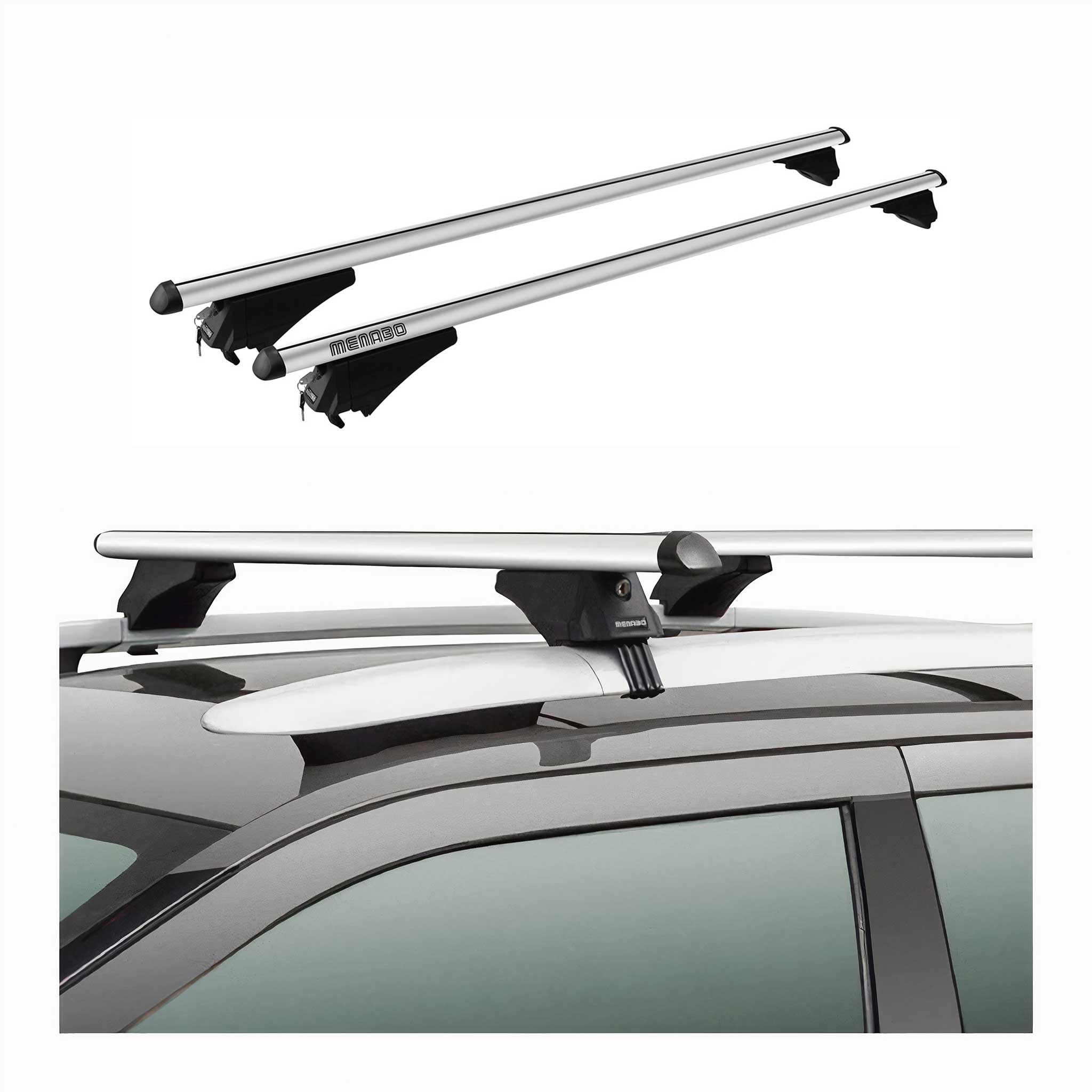 Tiger Barres De Toit Transversales pour Skoda Kodiaq mk1 2016-2024 Alu Gris 2x