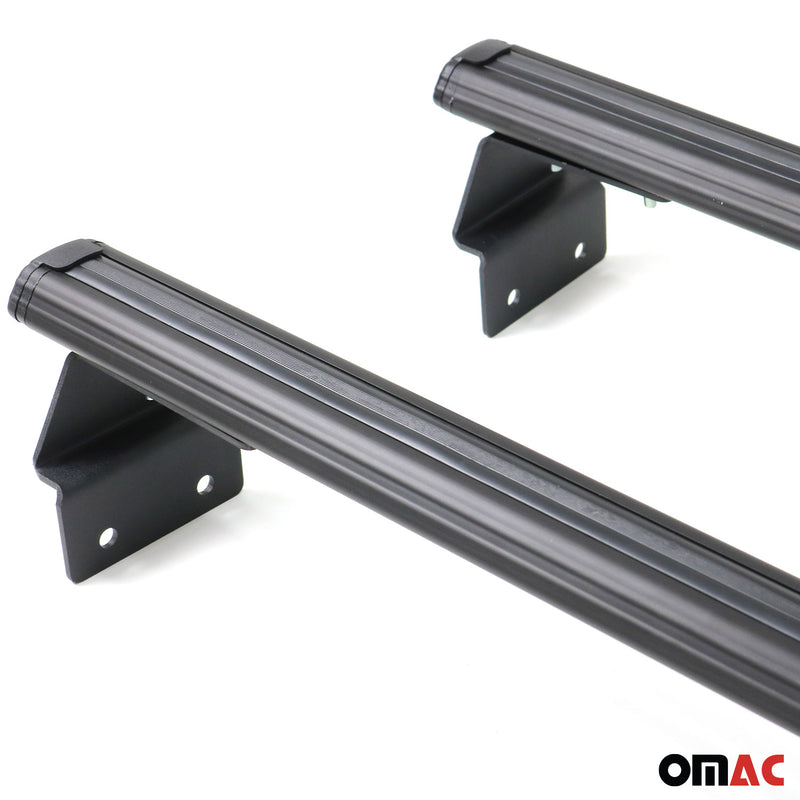 Barres de toit transversales pour Fiat Fullback 2015-2021 Aluminium Noir
