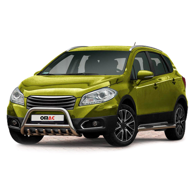 Pare-Buffle Avant Pour Suzuki SX4 S-Cross 2013-2016 Acier Inoxy Argent