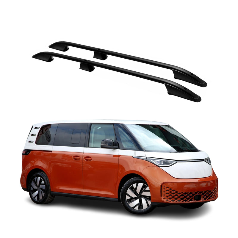 Barres De Toit Longitudinales pour VW ID.Buzz 2022-2025 Alu Noir 2x