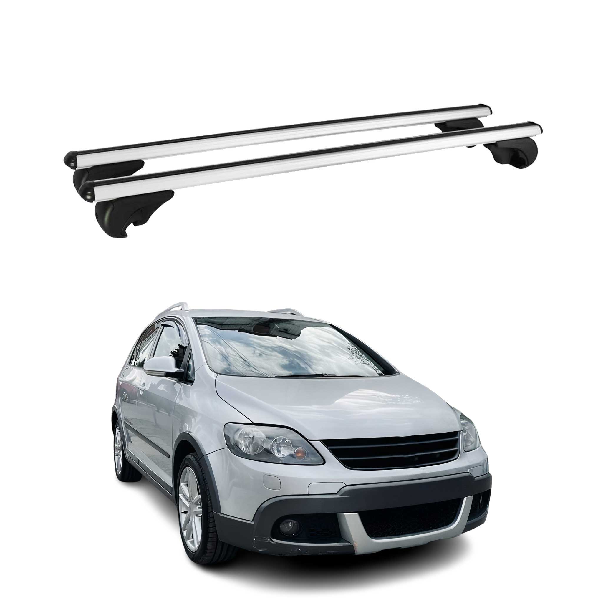Barres de toit Transversales pour VW Golf VI 2009-2013 Aluminium Argent