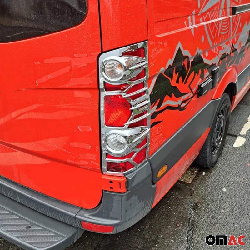 Cadre de Feu Stop Arrière pour VW Crafter 2012-2017 ABS Chromé 2 Pcs