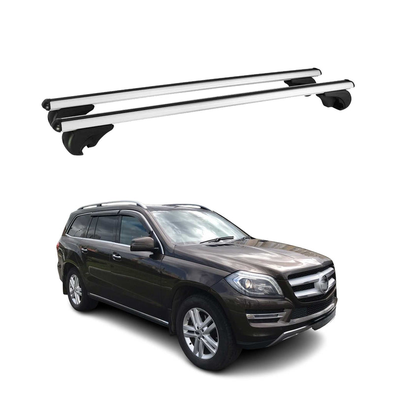 Barres de toit Transversales pour Mercedes GL X166 2012-2016 Aluminium Argent