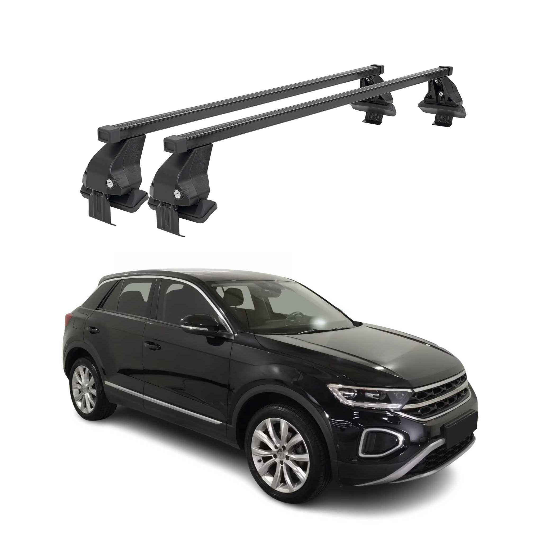 Barres Transversales Menabo pour Volkswagen T-Roc 2017-2025 Noir