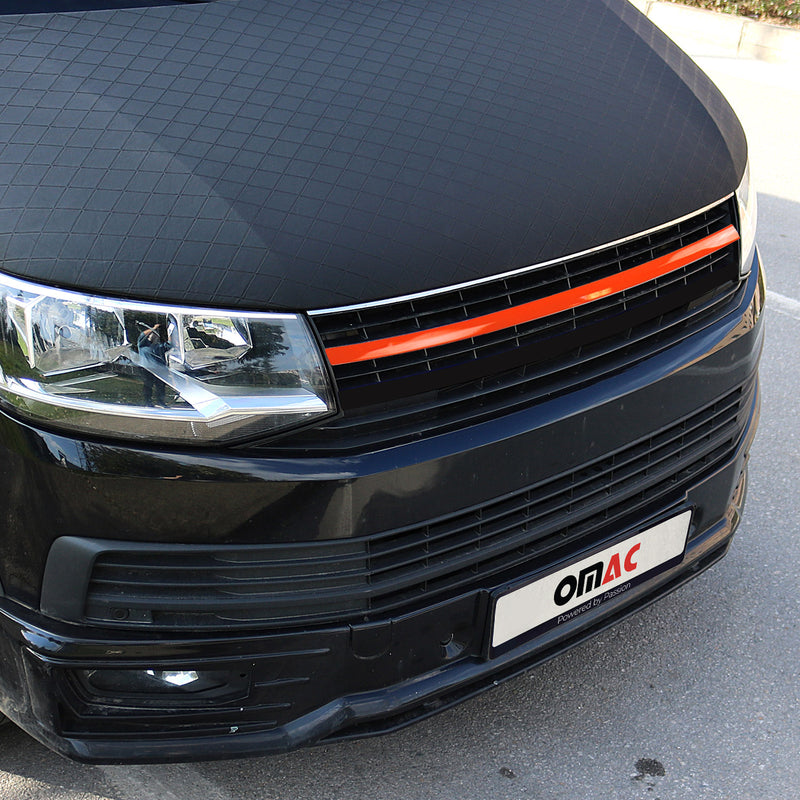 Grille calendre atteindre pour VW T6 Transporter 2015-19 sans logo inox Orange