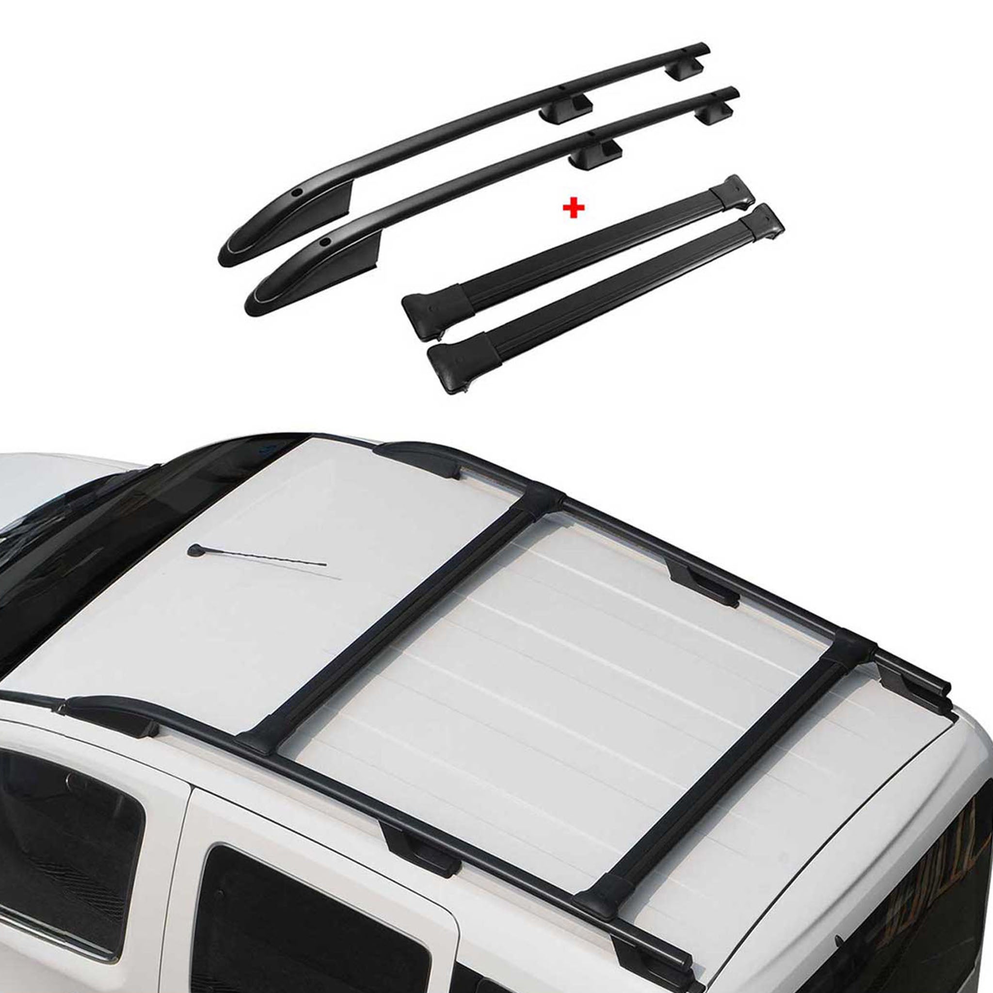 Kit Barres de toit pour Renault Trafic Opel Vivaro A 2001-2014 Alu Noir L1 Court