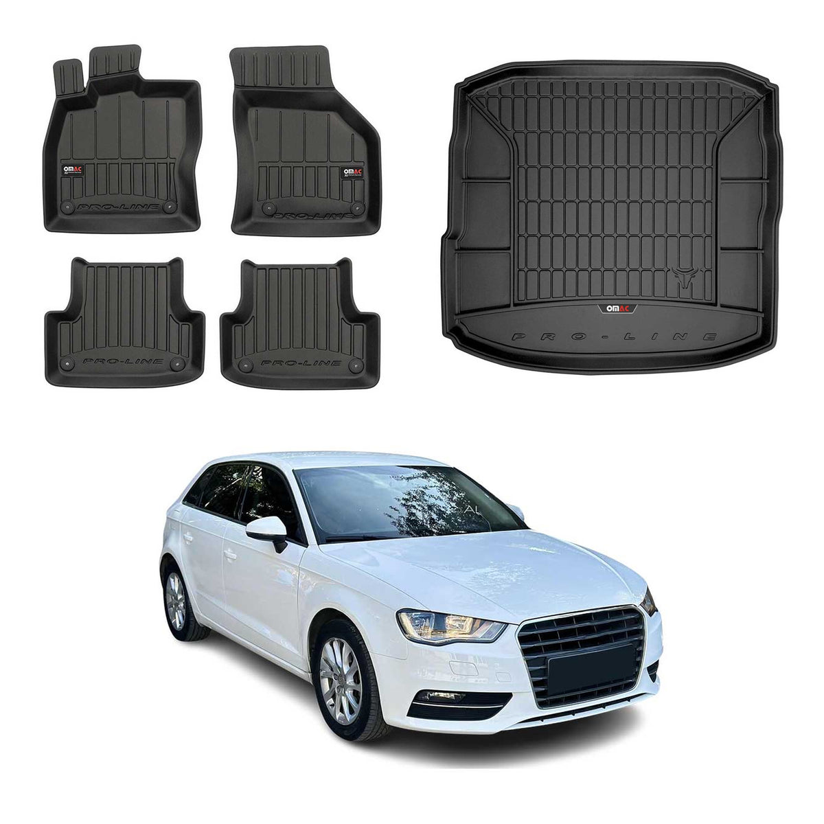 OMAC Kit Tapis de Sol et Coffre pour Audi A3 8V Berline 2013-2020
