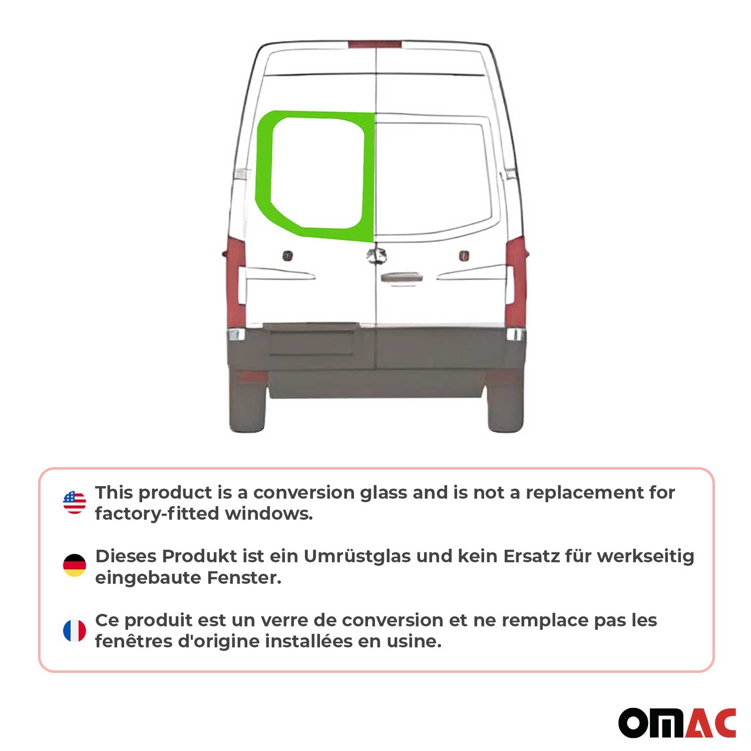 Vitre Porte pour Mercedes Sprinter W907 2018-2026 L1 L2 L3 L4 Arriére Gauche